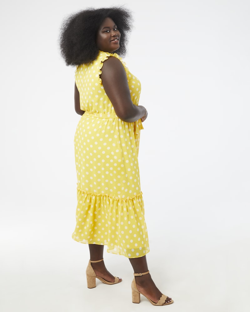 Yellow polka dot dress plus size outlet